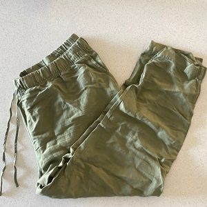 A . New Day - Linen Drawstring Pants - Olive khaki - Size XXL